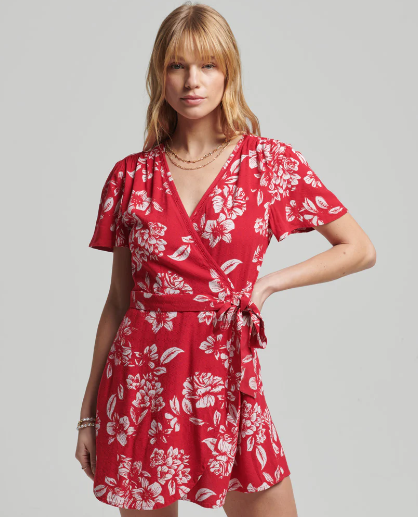 Floral Mini Wrap Dress